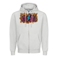 Dove Grey Leopard Mimi Lightning Zipper Hoodie - RanaPortraitStore