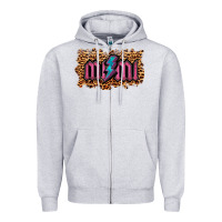 Heather Grey Leopard Mimi Lightning Zipper Hoodie - RanaPortraitStore