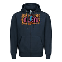 Navy Leopard Mimi Lightning Zipper Hoodie - RanaPortraitStore