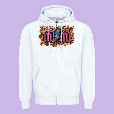 Leopard Mimi Lightning Zipper Hoodie Designed By Ranaportraitstore