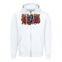 White Leopard Mimi Lightning Zipper Hoodie - RanaPortraitStore