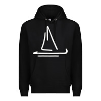 Black sailing boat Premium Hoodie - linhVisuals
