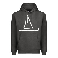 Charcoal Heather sailing boat Premium Hoodie - linhVisuals