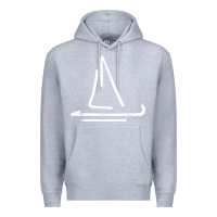 Heather Grey sailing boat Premium Hoodie - linhVisuals