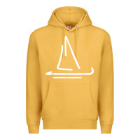 Mustard sailing boat Premium Hoodie - linhVisuals