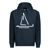 Navy sailing boat Premium Hoodie - linhVisuals