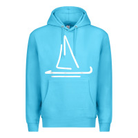 Ocean Blue sailing boat Premium Hoodie - linhVisuals