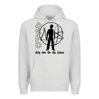 Dove Grey devo duty now for the future Premium Hoodie - linhVisuals