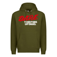 Army Green d.a.r.e Premium Hoodie - linhVisuals