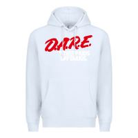 White d.a.r.e Premium Hoodie - linhVisuals