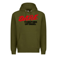 Army Green d.a.r.e Premium Hoodie - linhVisuals