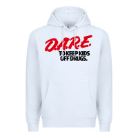 White d.a.r.e Premium Hoodie - linhVisuals