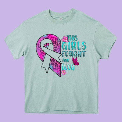 This Girls Fought And Won Cancer Heavy Core Tee Designed By Bundleandbundleshop