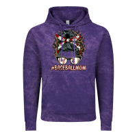 Cloud Purple baseballmom messy bun Vintage Hoodie - BarkalooDesign