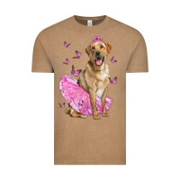 Vintage Coffee Labrador Retriever Dog With Tutu Vintage Tee - LillyAllenDesigns