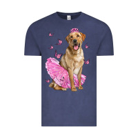 Vintage Denim Labrador Retriever Dog With Tutu Vintage Tee - LillyAllenDesigns