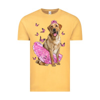 Vintage Mustard Labrador Retriever Dog With Tutu Vintage Tee - LillyAllenDesigns