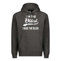 Charcoal Heather im the oldest i make the rules siblings family Premium Hoodie - linhVisuals