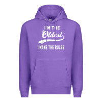 Purple im the oldest i make the rules siblings family Premium Hoodie - linhVisuals