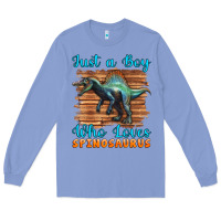 Colony Blue just a boy who loves baby spinosaurus Long Sleeve Tee - Artiststas