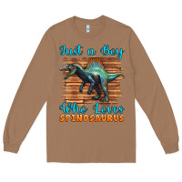 Toasted Coconut just a boy who loves baby spinosaurus Long Sleeve Tee - Artiststas