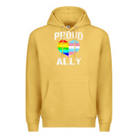 Antique Gold proud ally lgbt rainbow heart gay pride month Premium Hoodie - linhVisuals