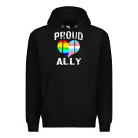 Black proud ally lgbt rainbow heart gay pride month Premium Hoodie - linhVisuals