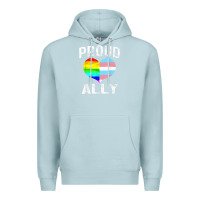 Blue Mist proud ally lgbt rainbow heart gay pride month Premium Hoodie - linhVisuals