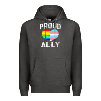 Charcoal Heather proud ally lgbt rainbow heart gay pride month Premium Hoodie - linhVisuals