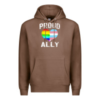 Chestnut proud ally lgbt rainbow heart gay pride month Premium Hoodie - linhVisuals