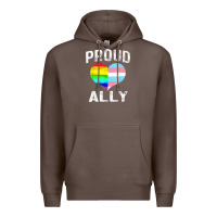 Coffee proud ally lgbt rainbow heart gay pride month Premium Hoodie - linhVisuals