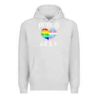 Dove Grey proud ally lgbt rainbow heart gay pride month Premium Hoodie - linhVisuals