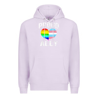 Lilac proud ally lgbt rainbow heart gay pride month Premium Hoodie - linhVisuals