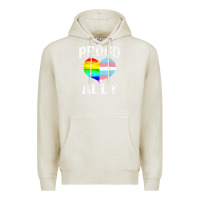 Oatmeal Heather proud ally lgbt rainbow heart gay pride month Premium Hoodie - linhVisuals