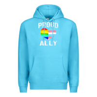 Ocean Blue proud ally lgbt rainbow heart gay pride month Premium Hoodie - linhVisuals