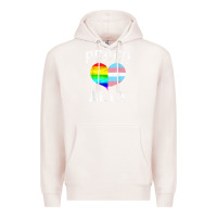 Pale Pink proud ally lgbt rainbow heart gay pride month Premium Hoodie - linhVisuals