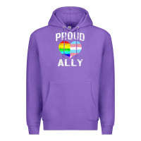 Purple proud ally lgbt rainbow heart gay pride month Premium Hoodie - linhVisuals
