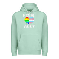 Seafoam proud ally lgbt rainbow heart gay pride month Premium Hoodie - linhVisuals