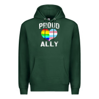 Sports Green proud ally lgbt rainbow heart gay pride month Premium Hoodie - linhVisuals