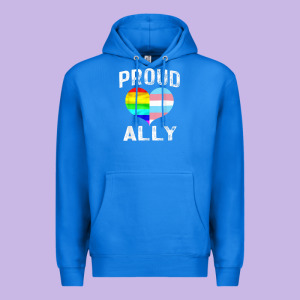 Proud Ally Lgbt Rainbow Heart Gay Pride Month Premium Hoodie Designed By Linhvisuals