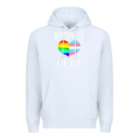 White proud ally lgbt rainbow heart gay pride month Premium Hoodie - linhVisuals