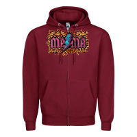 Burgundy Leopard Mama Lightning Zipper Hoodie - RanaPortraitStore