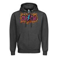 Charcoal Heather Leopard Mama Lightning Zipper Hoodie - RanaPortraitStore