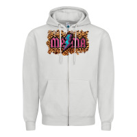 Dove Grey Leopard Mama Lightning Zipper Hoodie - RanaPortraitStore