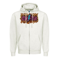 Oatmeal Heather Leopard Mama Lightning Zipper Hoodie - RanaPortraitStore