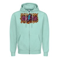 Seafoam Leopard Mama Lightning Zipper Hoodie - RanaPortraitStore