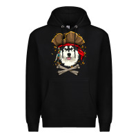 Black alaskan malamute pirate dog halloween Premium Hoodie - linhVisuals