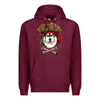 Burgundy alaskan malamute pirate dog halloween Premium Hoodie - linhVisuals