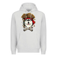 Dove Grey alaskan malamute pirate dog halloween Premium Hoodie - linhVisuals