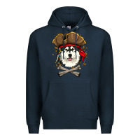 Navy alaskan malamute pirate dog halloween Premium Hoodie - linhVisuals